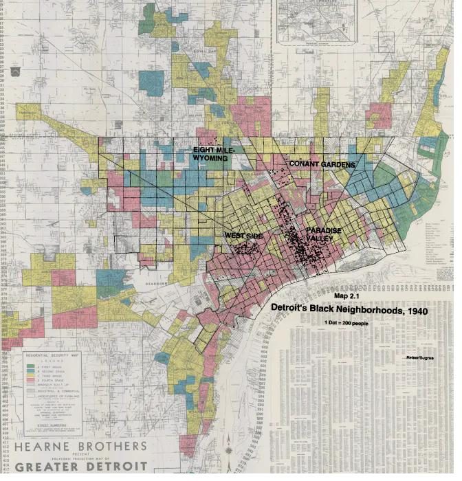 Detroit redlining map 1940