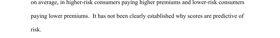 A page of the Federal Trade Commission's July 2007 Report to Congress, set in the report's plain typeface. It is page 82, the page on which Section VIII, the Conclusion, begins, and it carries the Commission's sentence: "It has not been clearly established why scores are predictive of risk."