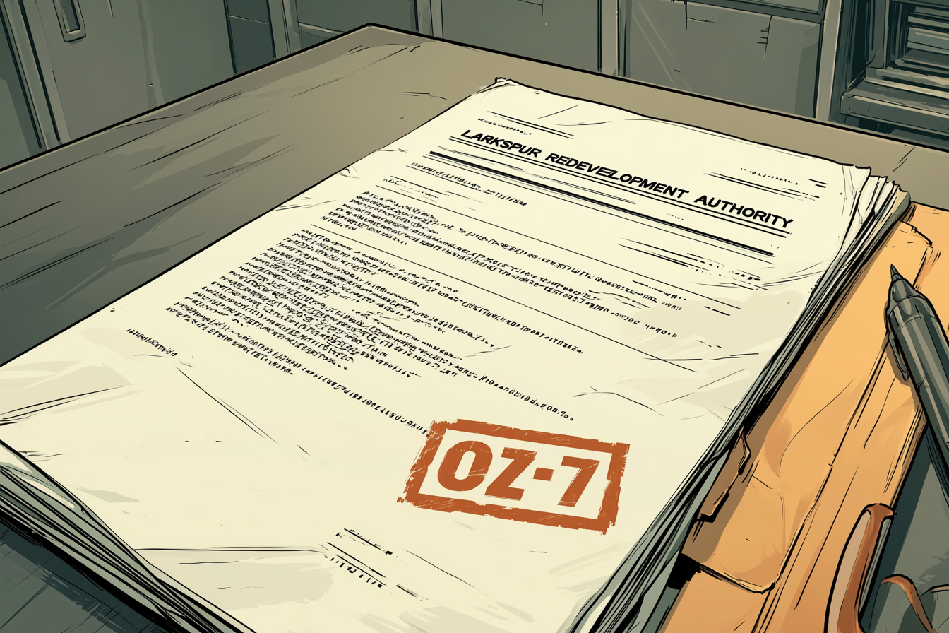 The OZ-7 routing document on the institutional desk